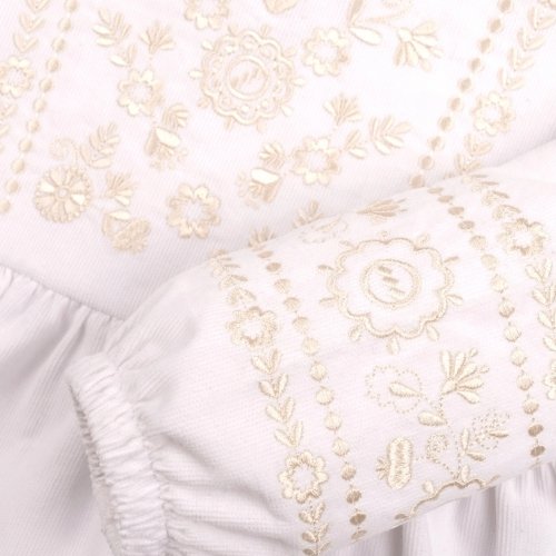 Платье вышиванка на девочку Bembi ЕТНNО 9 - 18 мес Микровельвет Белый ПЛ406