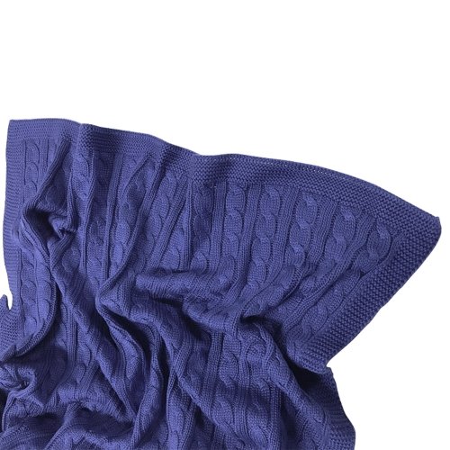 Плед Cosas Косы темно-синий 75x95 см