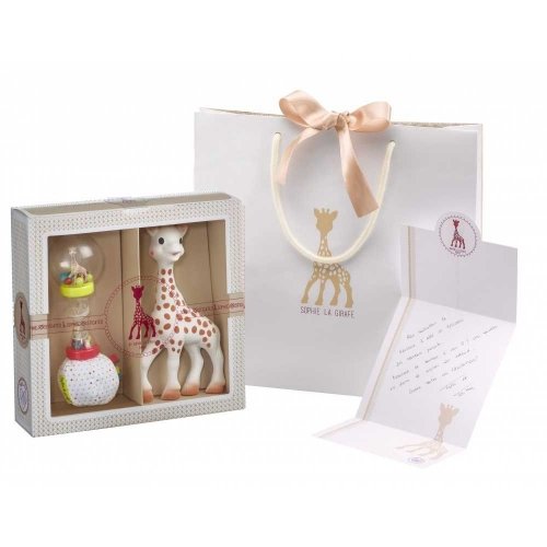 Подарочный набор Vulli Sophiesticated для новорожденных, жираф Софи + погремушка-маракас