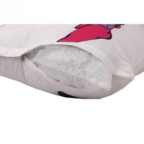 Декоративная подушка обнимашка Руно Наоми 50х140 см Белый/Малиновый 315.02_Наомі