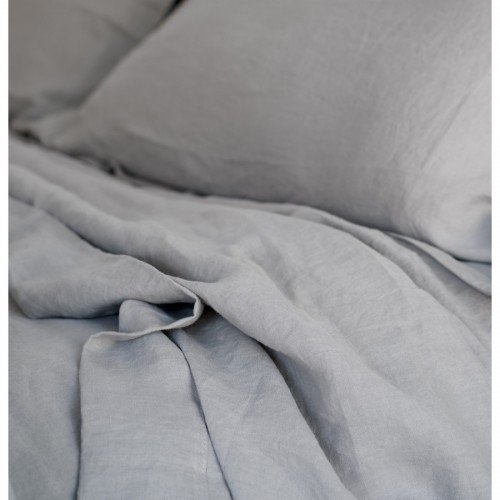 Детское постельное белье в кроватку Lintex Лен/Хлопок 110х140 см Серый кпб-110