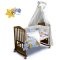 Детское постельное белье и бортики в кроватку Ontario Baby Classic без балдахина Сонный Мишка Белый/Голубой ART-0000431