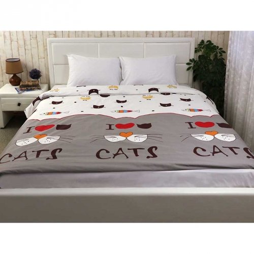 Комплект постельного белья двойной Руно My cat Белый/Серый 655.137К_My cat