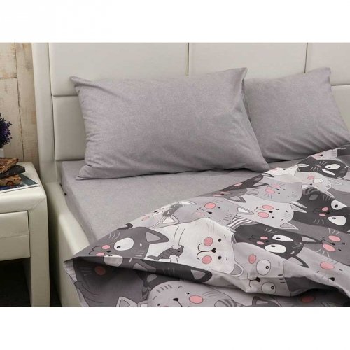 Комплект постельного белья полуторный Руно Grey Cat Серый 677.114Б_Grey Cat