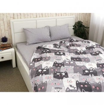 Комплект постельного белья полуторный Руно Grey Cat Серый 677.114Б_Grey Cat