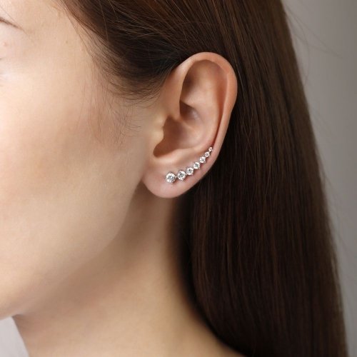 Серебряные серьги каффы с фианитами UMAX Интрига 20145