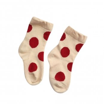 Носочки детские Ripka теплые Горох на молочном Молочный/Красный 1 - 3 года 33137446