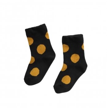 Носочки детские Ripka теплые Горох на черном Черный/Желтый 1 - 3 года 33137445