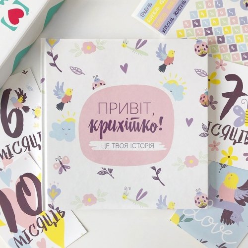 Альбом для новорожденных Memiks Привіт, крихітко! Memory Box Дрібні квіти M011