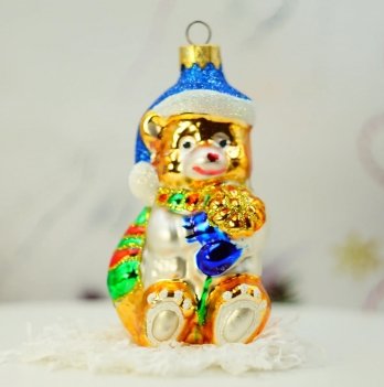 Елочная игрушка Santa Shop Різдвяний ведмідь Золотой 11 см 7806723212859