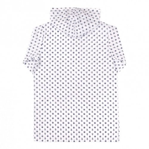 Рубашка с капюшоном детская Bembi 8 - 13 лет Поплин Белый/Синий РБ164