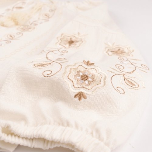 Вышиванка для девочки Bembi ЕТНNО 1,5 - 5 лет Лен Молочный РБ192