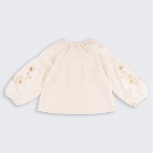 Вышиванка для девочки Bembi ЕТНNО 1,5 - 5 лет Лен Молочный РБ192