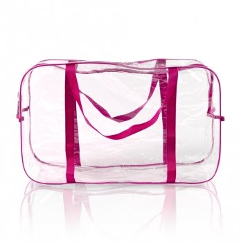 Прозрачная сумка в роддом XL Сумочка 55х34х18 см Розовый 3xl5