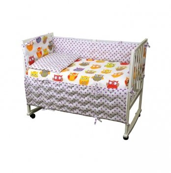 Детское постельное белье и бортики в кроватку Руно Совы 60х120 см Белый 977.137Сови