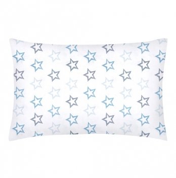 Наволочка на подушку для подростков Cosas евро 50х70 см Белый/Голубой StarsClear_GreyBlue_50