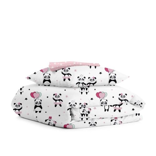 Детское постельное белье в кроватку Cosas 110х140 см Розовый PandaLoveRose_Dots_140