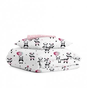 Детское постельное белье в кроватку Cosas 110х140 см Розовый PandaLoveRose_Dots_140