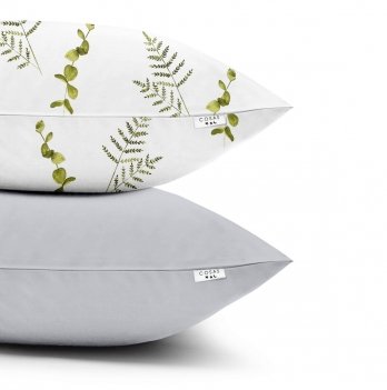 Наволочка на подушку Cosas евро набор 2 шт 50х70 см Серый/Зеленый SetPillow_FoliageGreen_Grey_50х70