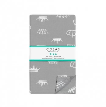 Пододеяльник двуспальный евро Cosas 200х220 см Серый/Белый Crown_Grey_2