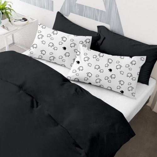Наволочка на подушку для подростков Cosas евро набор 4 шт 50х70 см Черный/Белый Set4Pillow_Black_Sheep_50х70