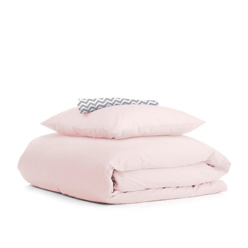 Детское постельное белье в кроватку Cosas 110х140 см Светло-розовый Ranfors_Rose_ZigGrey_140