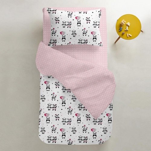 Детская наволочка на подушку Cosas 40х60 см Белый/Розовый PandaLoveRose_40