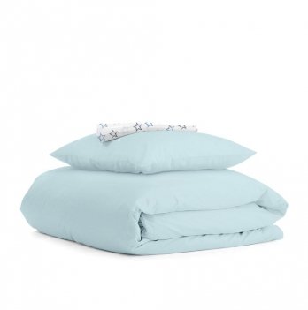 Детское постельное белье в кроватку Cosas 110х140 см Голубой Ranfors_LightBlue_StClGreyBlue_140