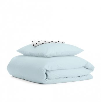 Детское постельное белье в кроватку Cosas 110х140 см Голубой Ranfors_LightBlue_Paw_140