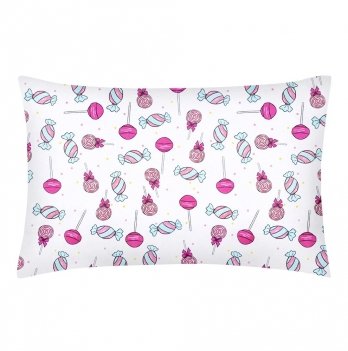 Наволочка на подушку для подростков Cosas евро 50х70 см Белый/Розовый Lollipops_50