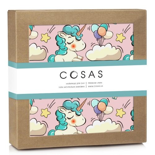 Непромокаемая пеленка для детей Cosas 70х120 см Розовый/Бирюзовый Diaper_UnicornRose_120