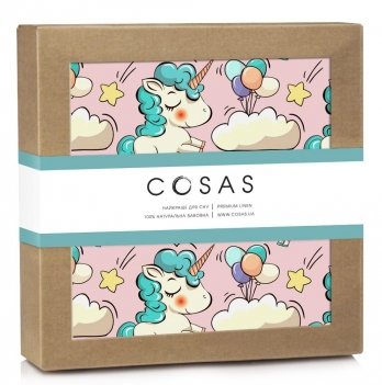 Непромокаемая пеленка для детей Cosas 70х120 см Розовый/Бирюзовый Diaper_UnicornRose_120