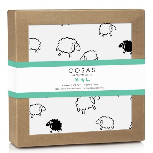 Непромокаемая пеленка для детей Cosas 70х120 см Белый/Черный Diaper_Sheep_120