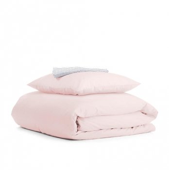Детское постельное белье в кроватку Cosas 110х140 см Розовый/Серый Ranfors_Rose_DotsGrey_140