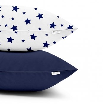 Детская наволочка на подушку Cosas 2 шт 40х60 см Белый/Синий SetPillow_StarBigBlue_DBlue_40х60