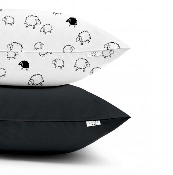 Наволочка на подушку Cosas евро набор 2 шт 50х70 см Черный/Белый SetPillow_Sheep_Black_50х70