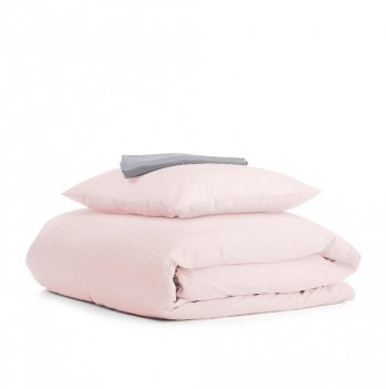 Детское постельное белье в кроватку Cosas 110х140 см Розовый/Темно-серый Ranfors_Rose_Grey_140