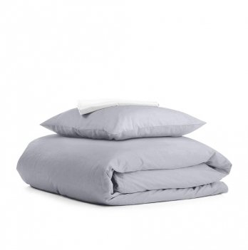 Детское постельное белье в кроватку Cosas 110х140 см Серый/Белый Ranfors_Grey_White_140