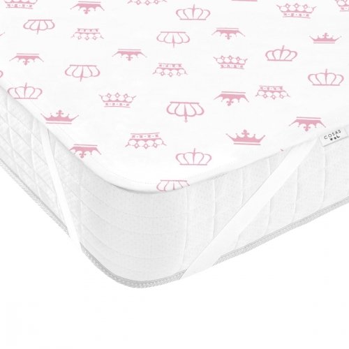 Непромокаемая пеленка для детей Cosas 70х120 см Белый/Розовый Diaper_CrownRose_120