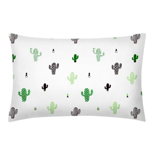Наволочка на подушку для подростков Cosas евро набор 2 шт 50х70 см Серый/Зеленый SetPillow_Cactus_Grey_50х70