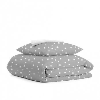 Детское постельное белье в кроватку Cosas 110х140 см Серый/Белый StarGW_White_140