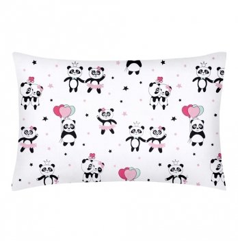 Детская наволочка на подушку Cosas 40х60 см Белый/Розовый PandaLoveRose_40