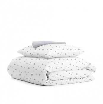 Детское постельное белье в кроватку Cosas 110х140 см Белый/Серый StarfallGWhite_Grey_140