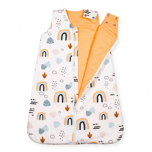 Детский спальный мешок Merrygoround Радуга с листочками Белый/Оранжевый SM_18