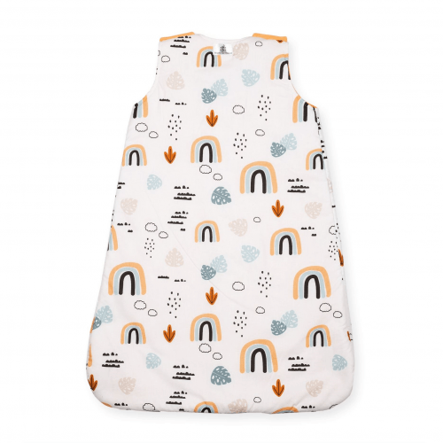 Детский спальный мешок Merrygoround Радуга с листочками Белый/Оранжевый SM_18