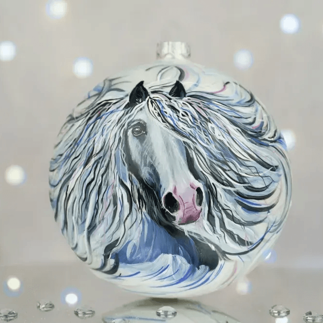 Новогодний шар на елку Santa Shop Символ года 2026 Мрія Белый/Голубой 12 см 4820001179835 Новогодний шар на елку Santa Shop Символ года 2026 Мрія Белый/Голубой 12 см 4820001179835