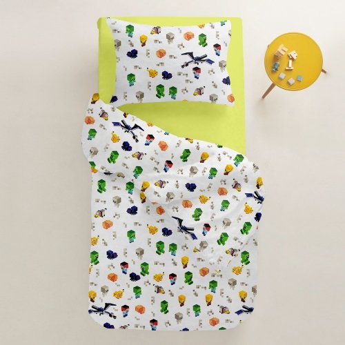 Детская наволочка на подушку Cosas 40х60 см Белый/Желтый/Зеленый MinecraftColor_40