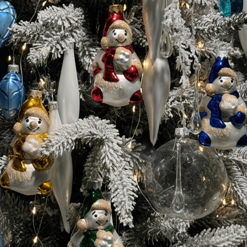 Елочная игрушка Santa Shop Сніговик з морозивом Желтый 12 см 4820001155495