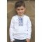 Вышиванка для мальчика Ladan 1 - 8 лет Интерлок Белый/Голубой VD1