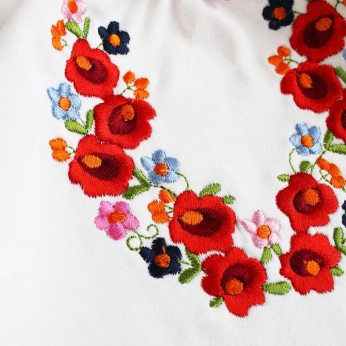 Вышиванка для девочки Ladan 2 - 5 лет Интерлок Белый/Красный VD1